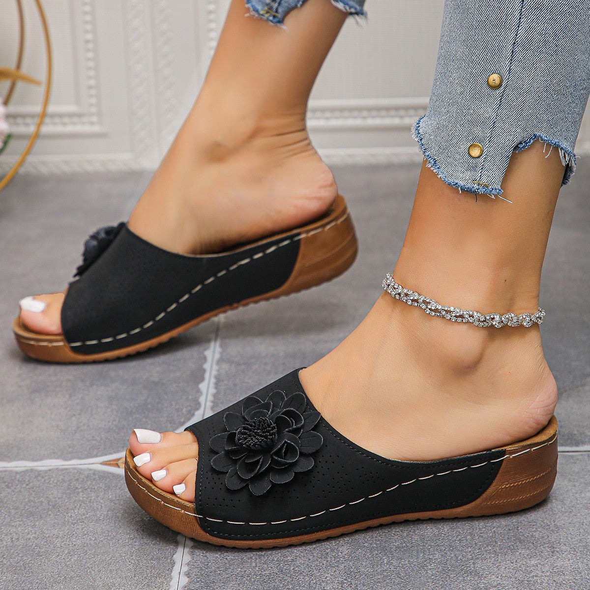 Sandales à Talons Fleuries – Douceur Estivale et Liberté en Fleurs🌞