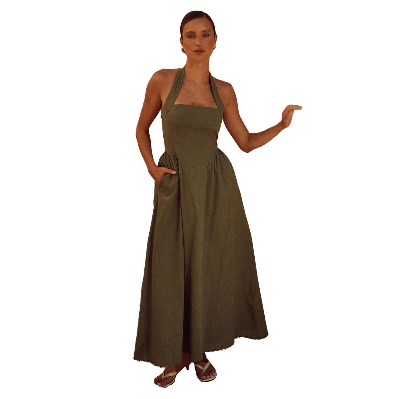 Robe Évasée Dos Nu – Légèreté d’Été & Élégance Naturelle 🦋