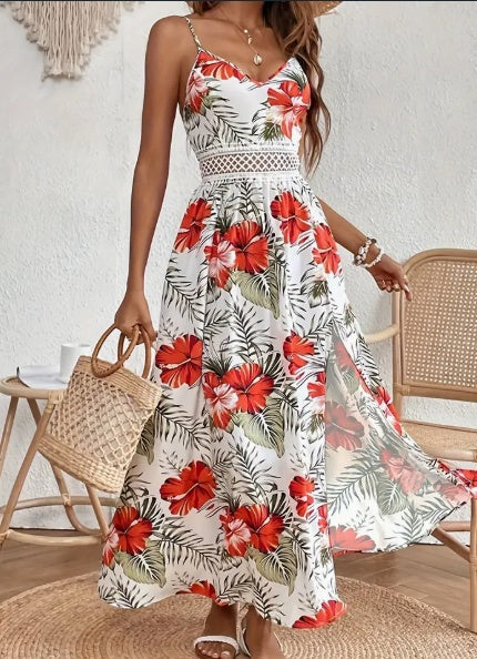 Robe Maxi Fleurie – Fentes Élégantes & Liberté d’Été🌅