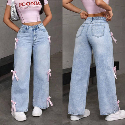 Jean Large – Nœud Bohème & Vibes Décontractées👖