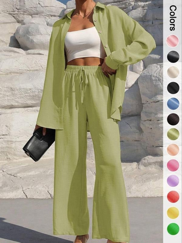 Ensemble Chemise & Pantalon – Élégance Moderne & Charme Intemporel💖