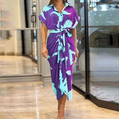 Robe Taille Haute – Motifs Solaires & Douceur Citadine💛