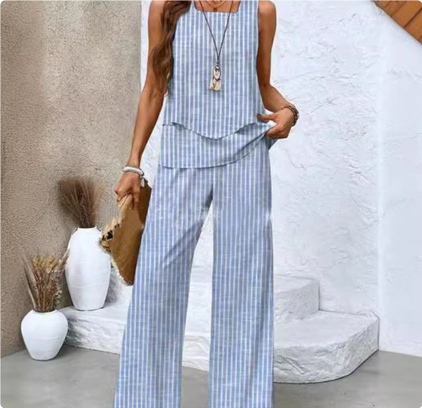 Ensemble Imprimé – Vibes Sans Manches & Flow Décontracté ️🌬️