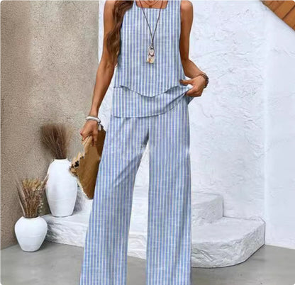 Ensemble Imprimé – Vibes Sans Manches & Flow Décontracté ️🌬️