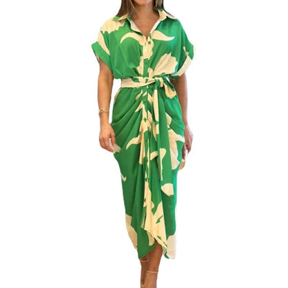 Robe Taille Haute – Motifs Solaires & Douceur Citadine💛