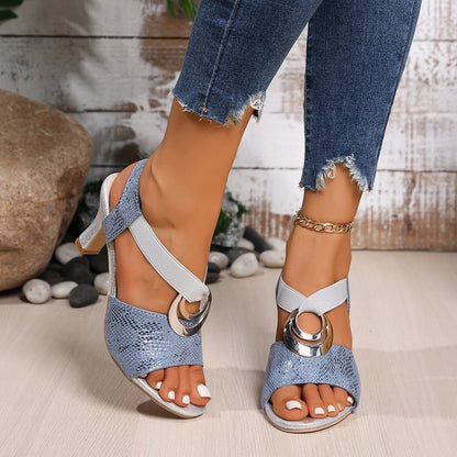 Sandales à Talons – Boucle Métal & Allure Céleste🌸