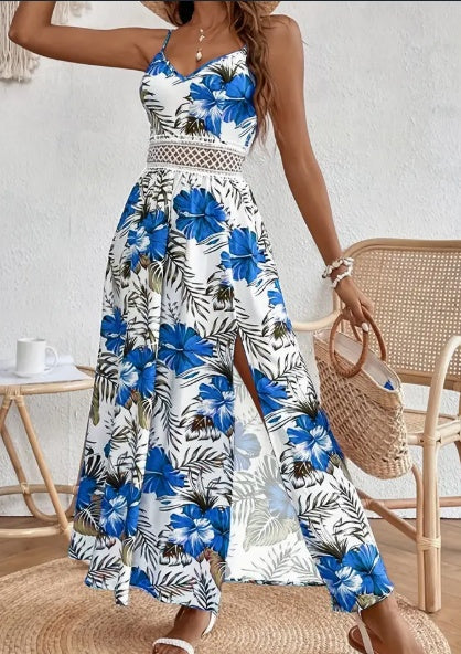 Robe Maxi Fleurie – Fentes Élégantes & Liberté d’Été🌅