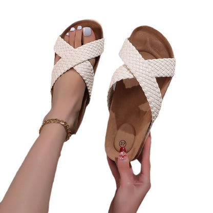 Slippers Croisées – Confort Haut & Allure Libre🌸