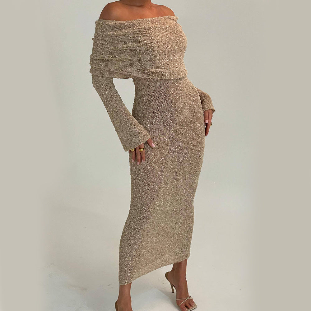 Robe Épaules Nues – Maille Sexy & Escapade Bohème🔥