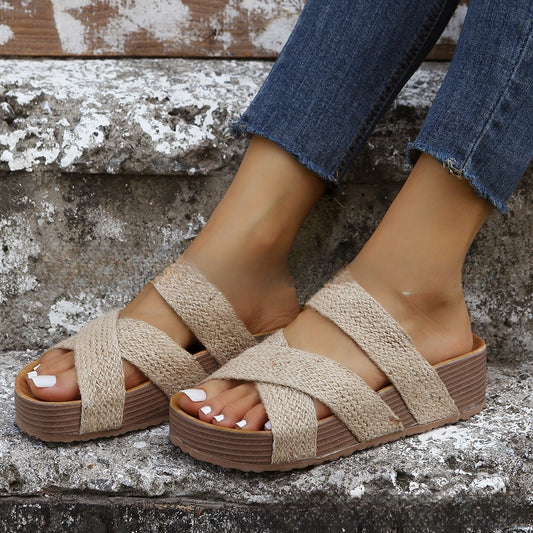 Sandales Tressées – Terre Bohème & Marche Naturelle 🌾