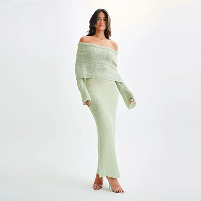 Robe Épaules Nues – Maille Sexy & Escapade Bohème🔥