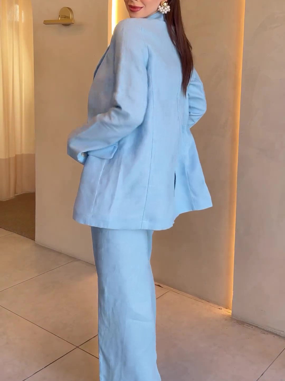 Ensemble Coton-Lin – Veste, Caraco & Pantalon Taille Haute Libre⭐