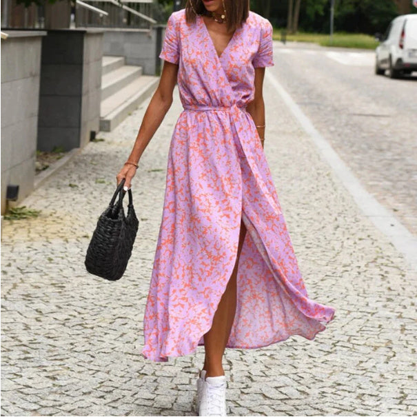 Robe de Plage – Fleurs Solaires & Esprit Bohème🌸