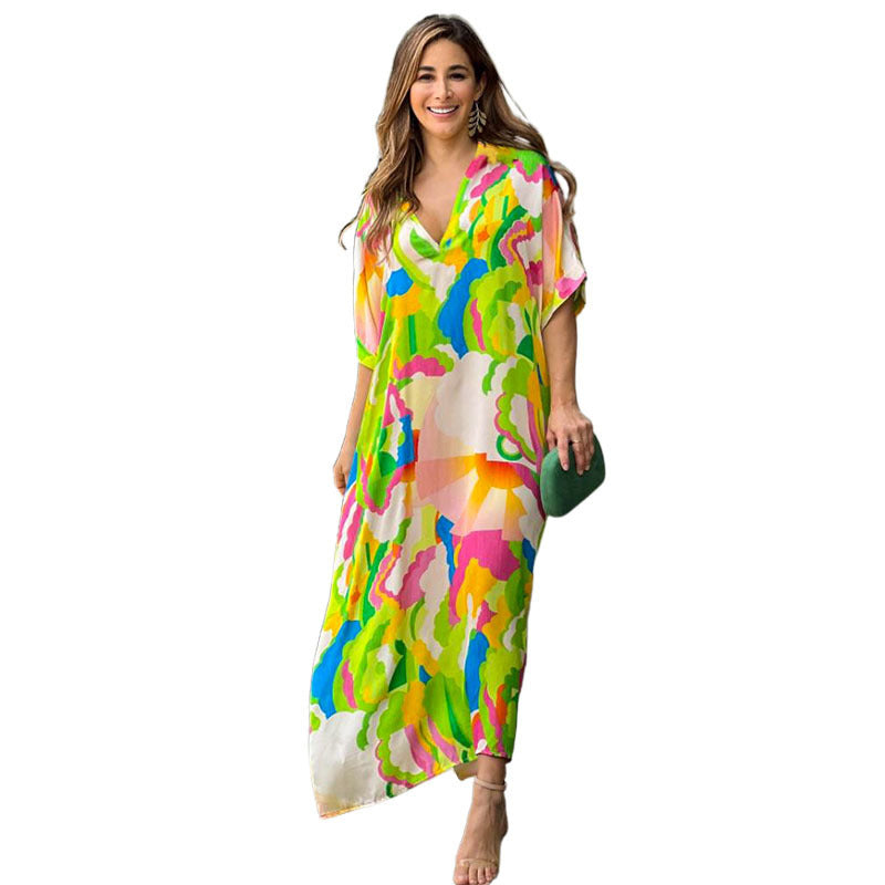 Robe Peinte – Éclats d’Art & Balancement Libre🌸