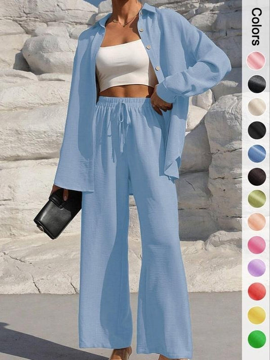 Ensemble Chemise & Pantalon – Élégance Moderne & Charme Intemporel💖