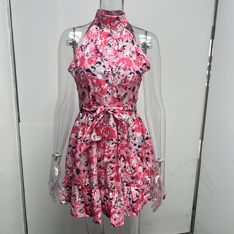 Robe Halter Fleurie – Brise Légère & Éclat Bohème🌼