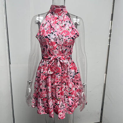 Robe Halter Fleurie – Brise Légère & Éclat Bohème🌼