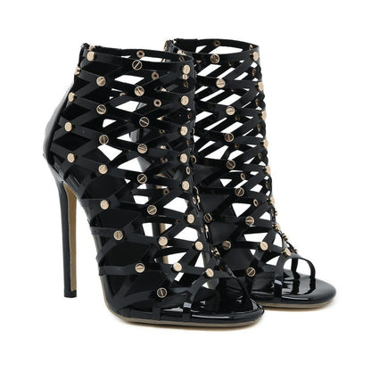 Bottines Sandales – Talons Sculptés & Audace Bohème🌙