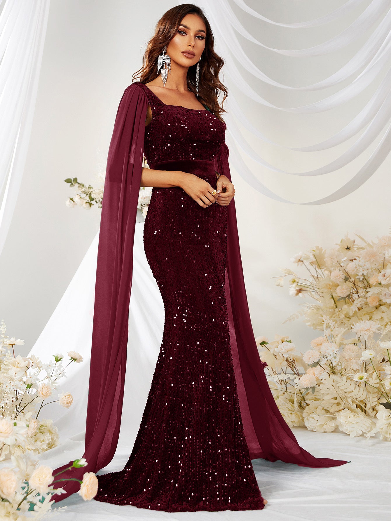 Robe Sirène – Paillettes Dansantes & Liberté Étincelante💖