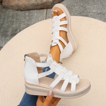Sandales Compensées – Éclat d’Été & Glamour Cristallin🌟