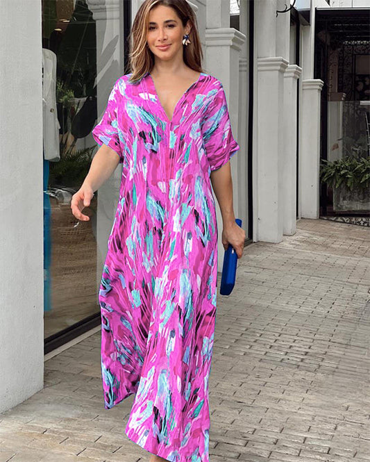 Robe Peinte – Éclats d’Art & Balancement Libre🌸