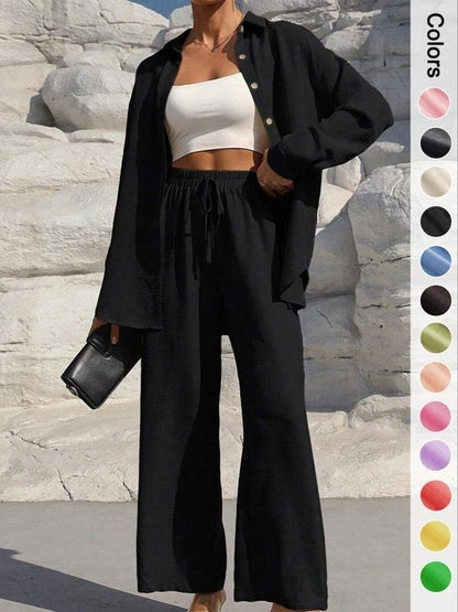 Ensemble Chemise & Pantalon – Élégance Moderne & Charme Intemporel💖