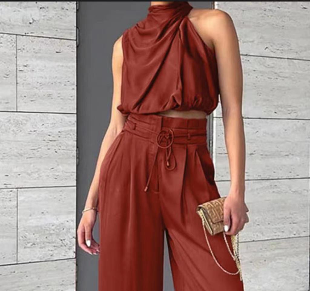 Ensemble Chic – Haut Stylé & Pantalon Fluide Bohème🌸 ️