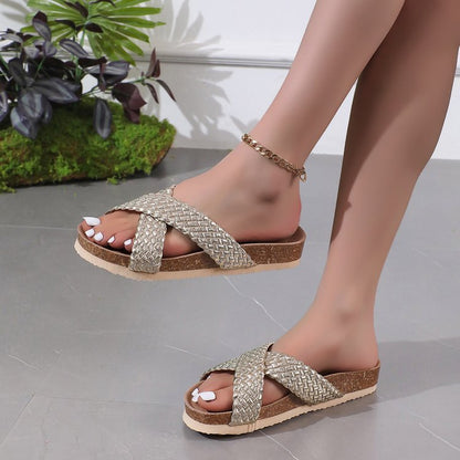 Slippers Croisées – Confort Haut & Allure Libre🌸