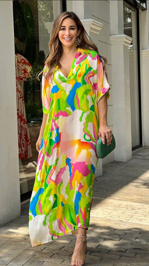 Robe Peinte – Éclats d’Art & Balancement Libre🌸
