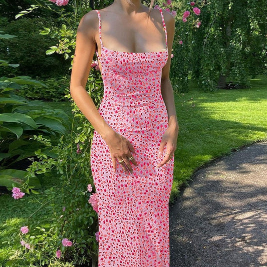 Robe Imprimée – Dos Nu & Charme d’Été🌈
