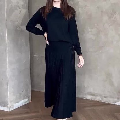 Ensemble Plissé – Élégance Longues Manches & Flow Urbain💖