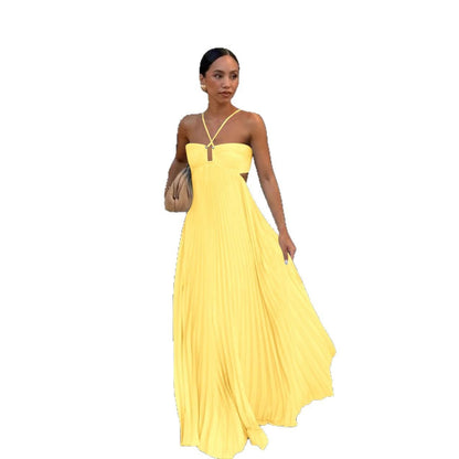 Robe Plissée – Soirées Étoilées & Liberté Sans Manches ✨