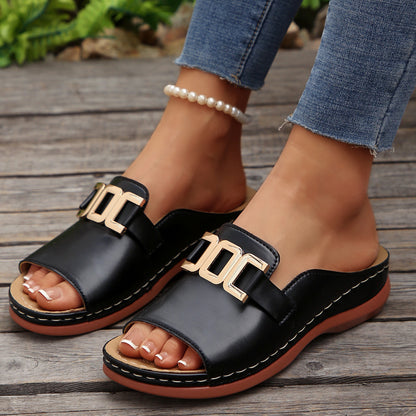 ✨ Sandales Compensées – Chaînes d’Été & Allure Romaine ☀️